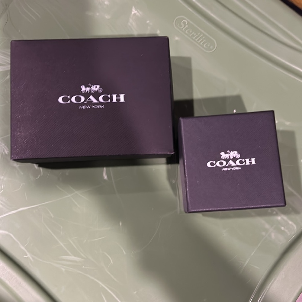 Authentic Coach Gift Box Set of 2 Empty Jewelry Gift Boxes Black